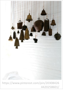 bells hanging from ceilng_3D wall art_interior design tucson_tde